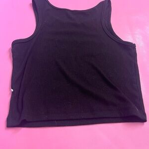 Black Ribbed Women's Tank Top